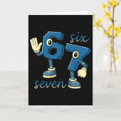 Retro Six Seven Nummer Meme Brainrot Geschenk für Karte (Gelbe Blume)
