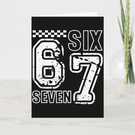 Retro Six Seven Zahlen Clever Humor 6 7 Meme Herre Karte (Vorderseite)