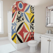 Retro Sixties Azulejos Geometrisches Muster Duschvorhang (Beispiel)