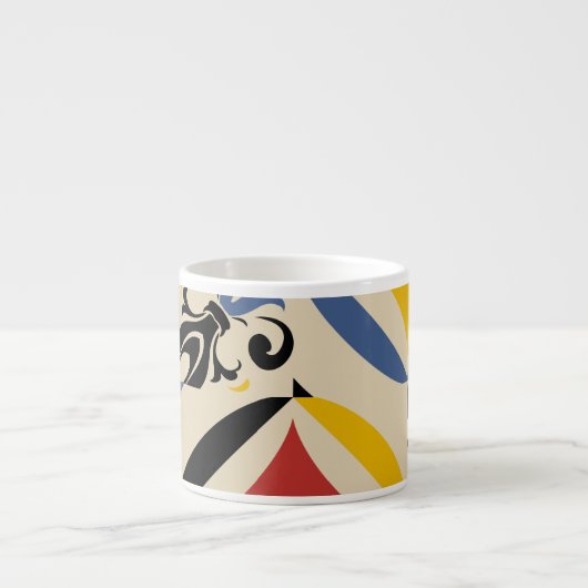 Retro Sixties Azulejos Geometrisches Muster Espressotasse (Vorderseite)