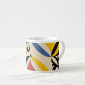 Retro Sixties Azulejos Geometrisches Muster Espressotasse (Vorderseite Rechts)