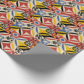 Retro Sixties Azulejos Geometrisches Muster Geschenkpapier (Ecke)