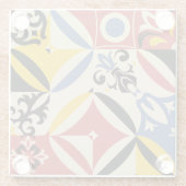 Retro Sixties Azulejos Geometrisches Muster Glasuntersetzer (Rückseite)