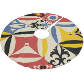Retro Sixties Azulejos Geometrisches Muster Polyester Weihnachtsbaumdecke (Schrägansicht)