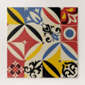Retro Sixties Azulejos Geometrisches Muster Puzzle (Horizontal)