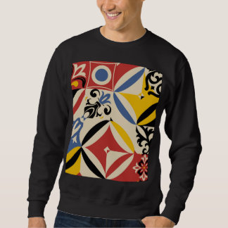 Retro Sixties Azulejos Geometrisches Muster Sweatshirt