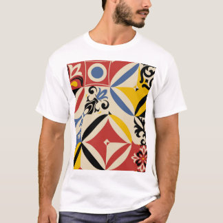 Retro Sixties Azulejos Geometrisches Muster T-Shirt