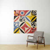 Retro Sixties Azulejos Geometrisches Muster Wandteppich (Beispiel)