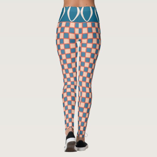 Retro Sixties California Checkerboard Wave Leggings (Rückseite)