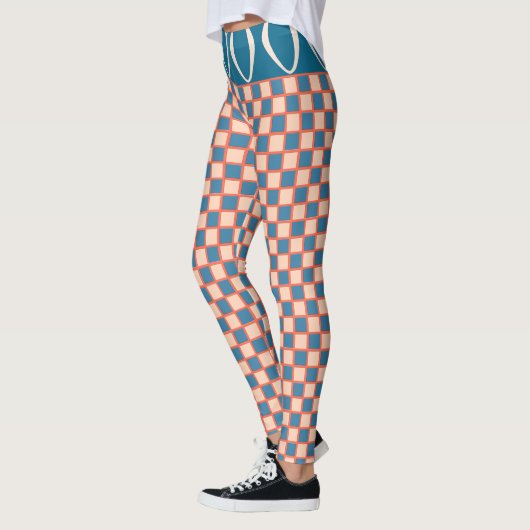 Retro Sixties California Checkerboard Wave Leggings (Links)