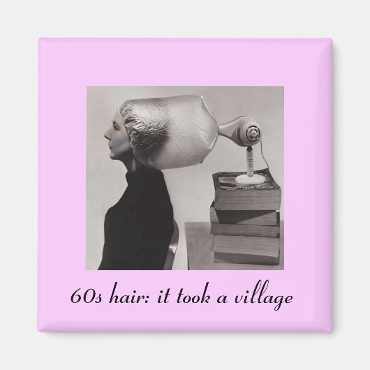 Retro Sixties Hair Kühlschrankmagnet (Vorne)