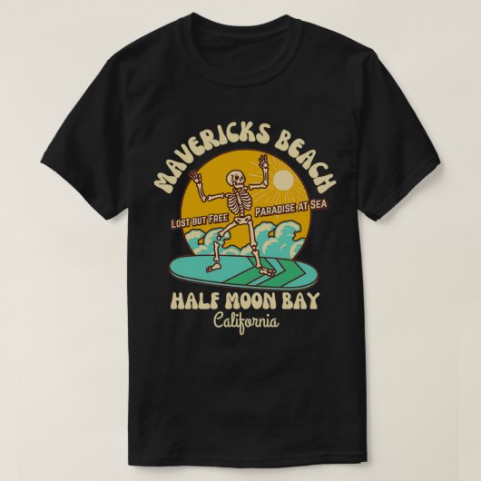 Retro Sixties Mavericks Beach Half Moon Bay Califo T-Shirt (Design vorne)