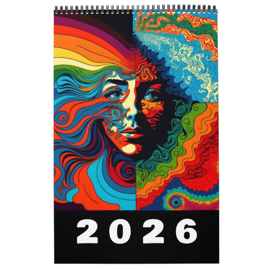 Retro Sixties Psychedelic Art 2026 Kalender (Titelbild)