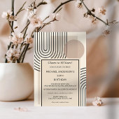 Retro Skandinavier Geometrie Linie Art Geburtstag Einladung