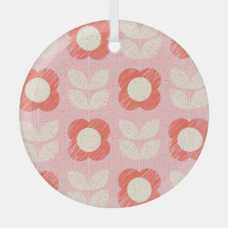 Retro skandinavische stilisierte bläserne Naht Ornament Aus Glas