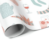 Retro-skandinavische Weihnachten Geschenkpapier (Rolleneckpunkt)