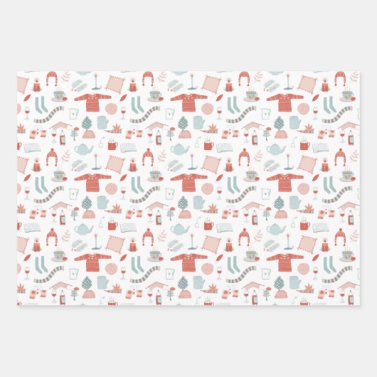 Retro-skandinavische Weihnachten Geschenkpapier Set (Vorderseite 3)