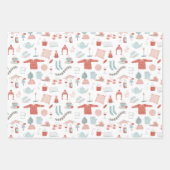 Retro-skandinavische Weihnachten Geschenkpapier Set (Vorderseite 2)