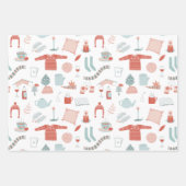 Retro-skandinavische Weihnachten Geschenkpapier Set (Vorderseite)