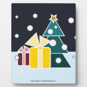 Retro skandinavische Weihnachtsbaum-Geschenke Kuns Fotoplatte (Vorderseite)