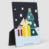 Retro skandinavische Weihnachtsbaum-Geschenke Kuns Fotoplatte (Seite)