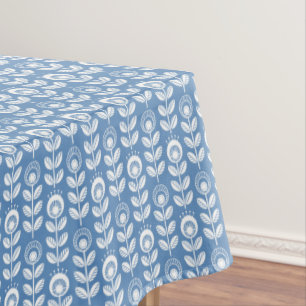 Retro skandinavisches blaues Muster Tischdecke