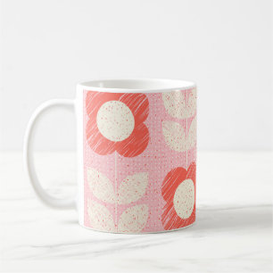 Retro-skandinavisches stilisiertes florales Nahtlo Kaffeetasse