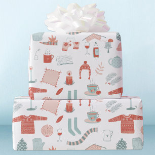 Retro-skandinavisches Weihnachten Geschenkpapier