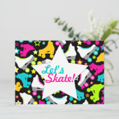 Retro Skate-Einladung "ließ uns Skate! " Einladung (Stehend Vorderseite)