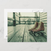 Retro-Skate für Vintage Rollen Postkarte (Vorne/Hinten)