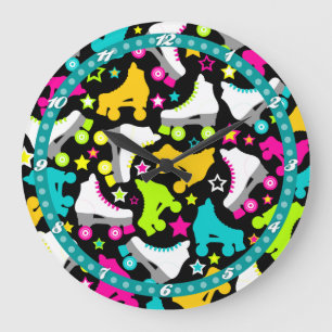 Retro Skate Große Wanduhr