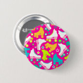 Retro Skate-heißes Rosa-Knopf-Button Button (Vorne & Hinten)