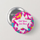 Retro Skate-heißes Rosa-kundenspezifischer Button (Vorne & Hinten)