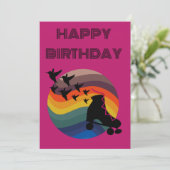 Retro-Skate kostenlos Feiertagskarte (Stehend Vorderseite)