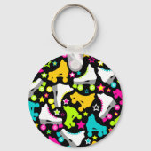 Retro-Skate (schwarz) Schlüsselanhänger (Vorderseite)