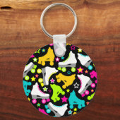 Retro-Skate (schwarz) Schlüsselanhänger (Vorderseite)