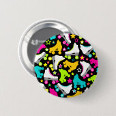 Retro Skate (Schwarzes) Button (Vorne & Hinten)