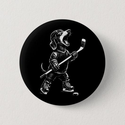 Retro Skate Shoot Score Zitat Eishockey Geschenk Button (Vorderseite)
