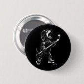 Retro Skate Shoot Score Zitat Eishockey Geschenk Button (Vorne & Hinten)