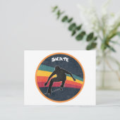Retro Skate Skater 80er Skateboarder Skateboarden Postkarte (Stehend Vorderseite)