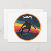 Retro Skate Skater 80er Skateboarder Skateboarden Postkarte (Vorne/Hinten)
