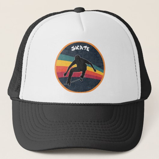 Retro Skate Skater 80er Skateboarder Skateboarden Truckerkappe (Vorderseite)