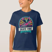 Retro Skate Vibe Skateboard Winged Freestyle Kids' T-Shirt (Vorderseite)