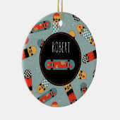 Retro Skateboard Blaue Coole Kinder Keramik Ornament (Rechts)