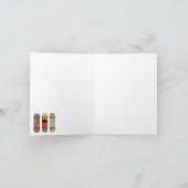 Retro Skateboard Blaues Cooles Muster Karte (Innenseite)