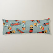 Retro Skateboard Blaues Cooles Muster Seitenschläferkissen (Rückseite)