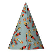 Retro Skateboard Blaues Cooles Skateboard Geburtst Partyhütchen (Rückseite)