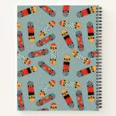 Retro Skateboard Blue Cool Individuelle Name Notizblock (Rückseite)