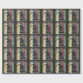 Retro Skateboard Jump Skaten Silhouette Geschenkpapier (Flach)