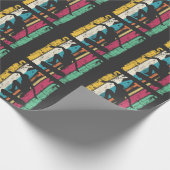 Retro Skateboard Jump Skaten Silhouette Geschenkpapier (Ecke)